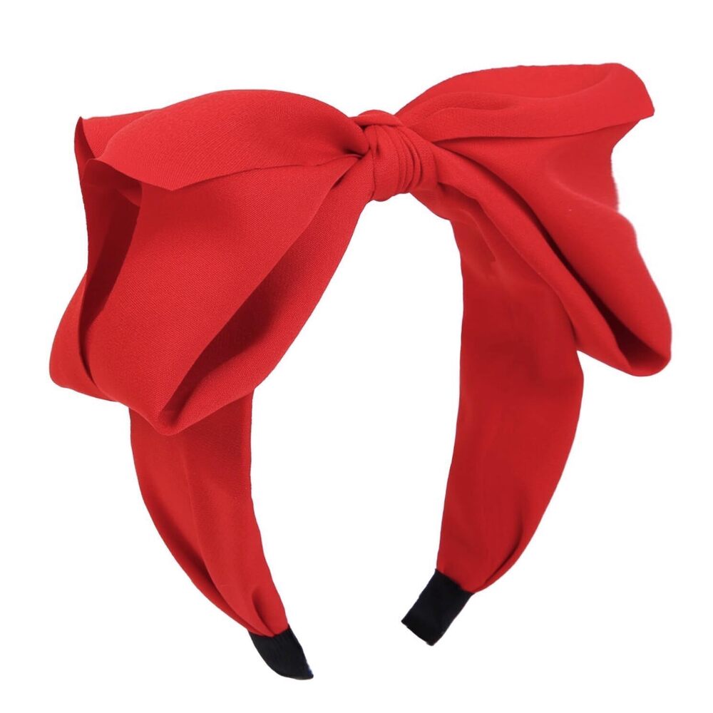 5804 Red Bow Headbands Girls, Vintage Red Headband for Halloween Costume